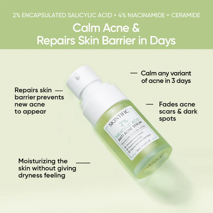 SKINTIFIC 2% Salicylic Acid Anti Acne Serum 20ml - Image 5