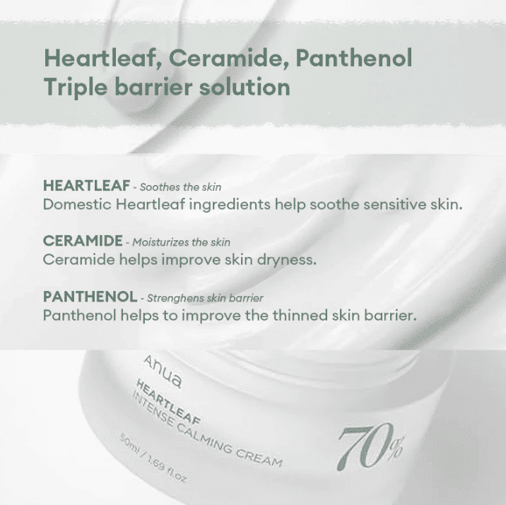 ANUA Heartleaf 70 Intense Calming Cream 50ml - Image 3