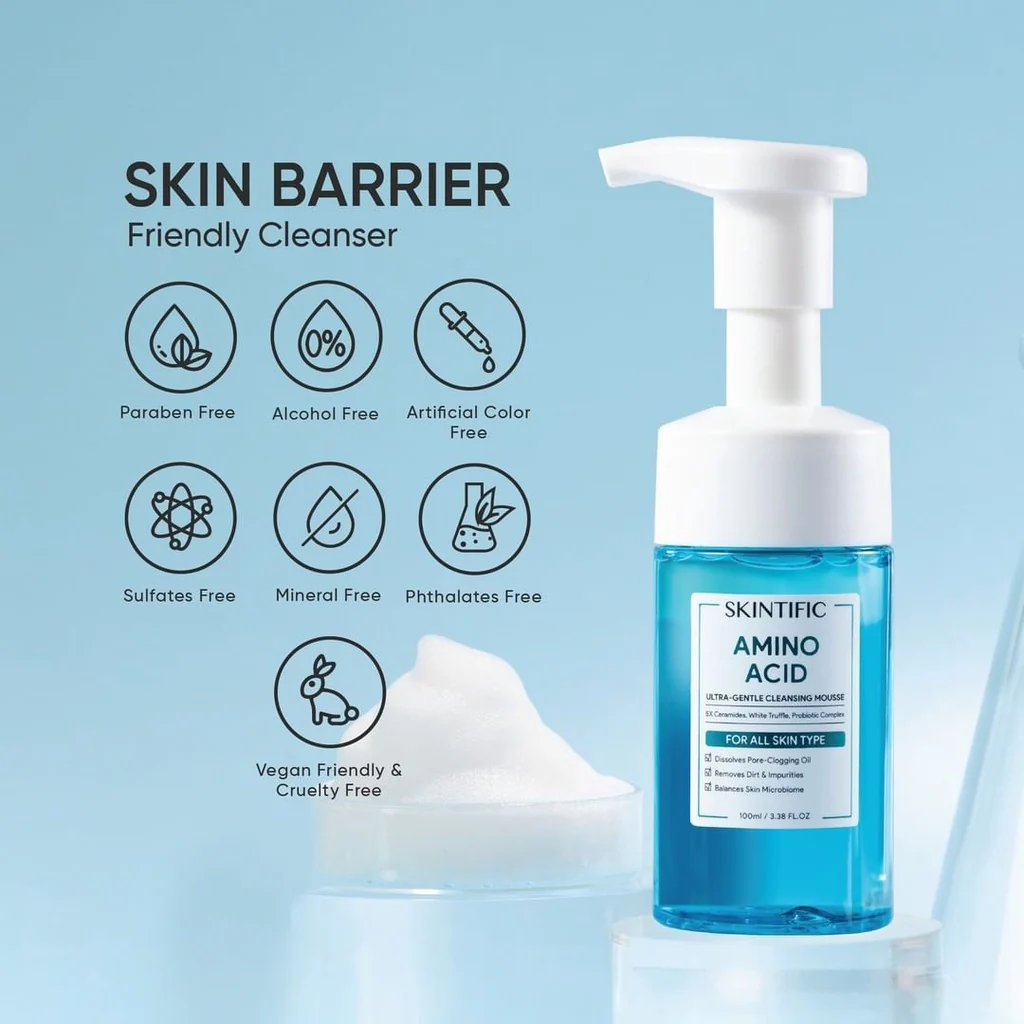 SKINTIFIC Amino Acid Ultra-Gentle Cleansing Mousse 100ml - Image 2