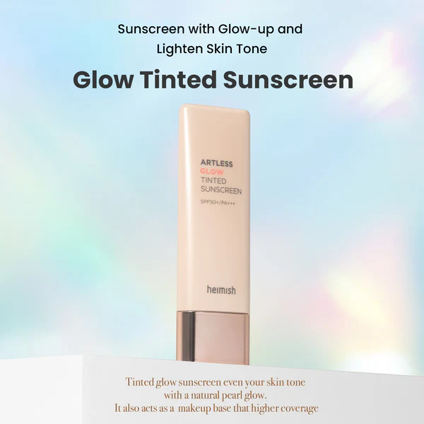 HEIMISH Artless Glow Tinted Sunscreen Shine Beige SPF50+ PA+++ 40ml - Image 2