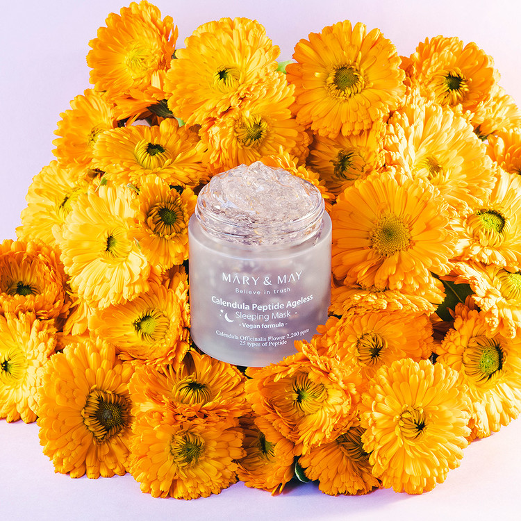 MARY & MAY Calendula Peptide Ageless Sleeping Mask 110g - Image 8