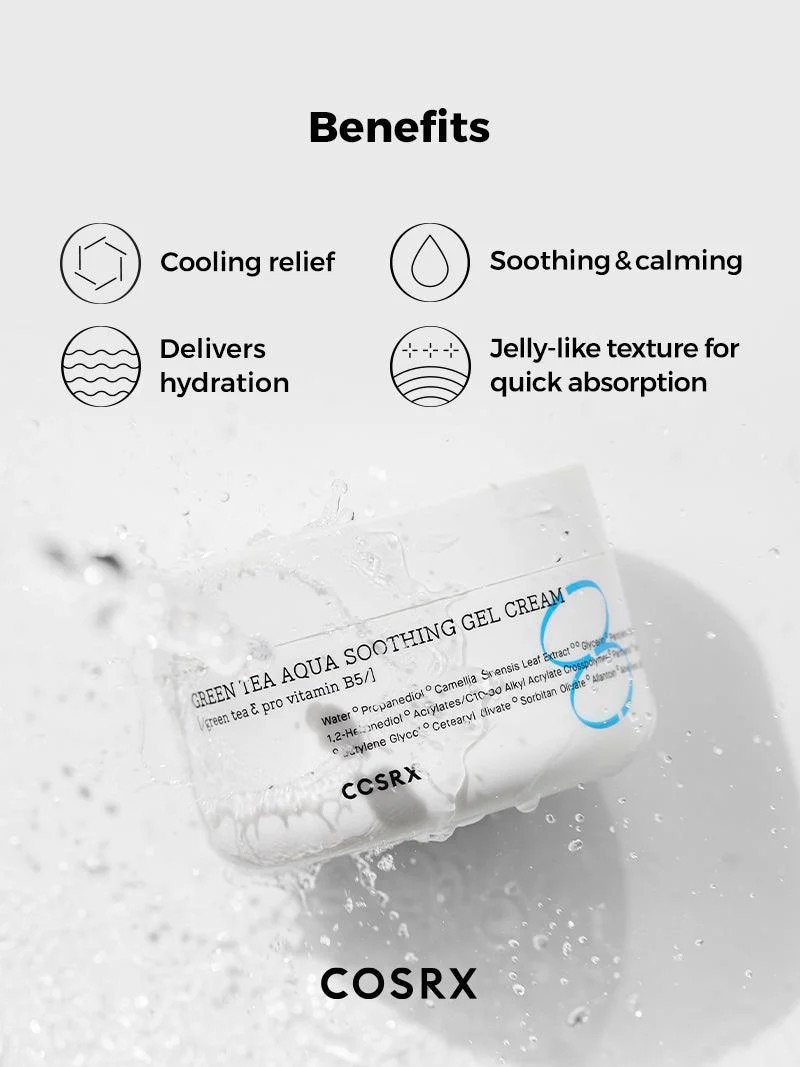 COSRX Green tea Aqua Soothing Gel Cream 50ml - Image 8