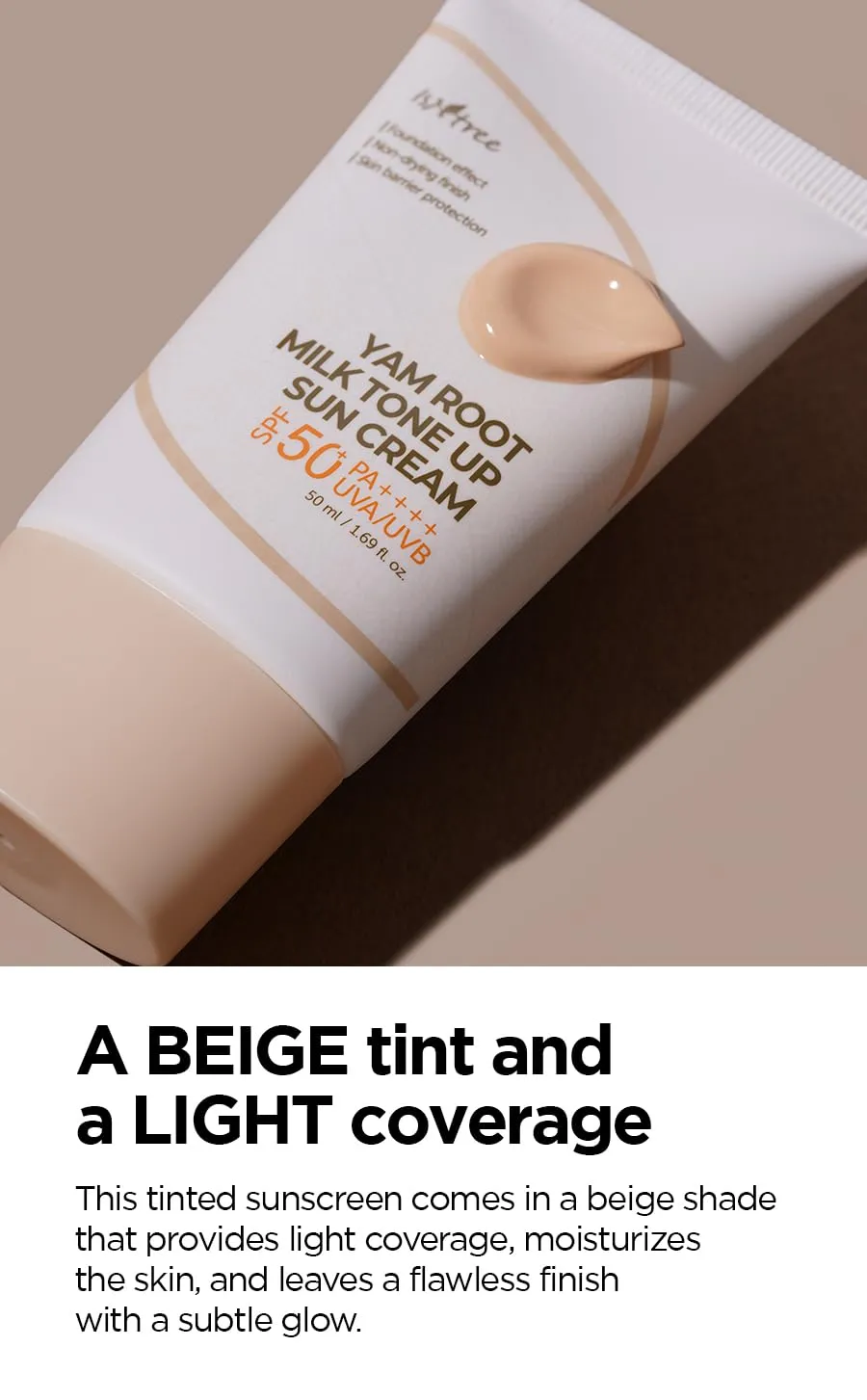 ISNTREE Yam Root Milk Tone Up Sun Cream 50ml - Image 2