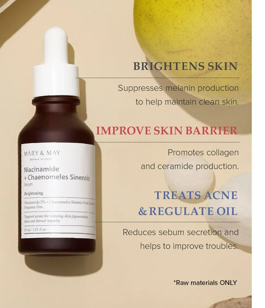MARY & MAY (Mini) Niacinamide + Chaenomeles Sinensis Serum 10ml - Image 4