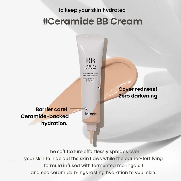 HEIMISH Moringa Ceramide BB Cream SPF 30 PA++ 21C Light Nude - Image 6