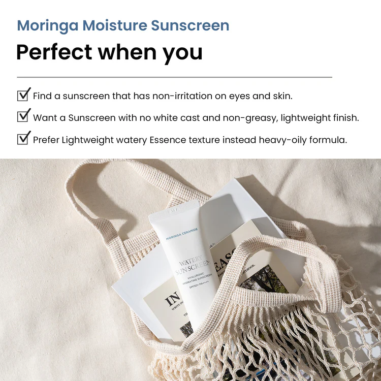 HEIMISH Moringa Ceramide Hyaluronic Hydrating Watery Sunscreen Spf50+ PA++++ 50ml - Image 2