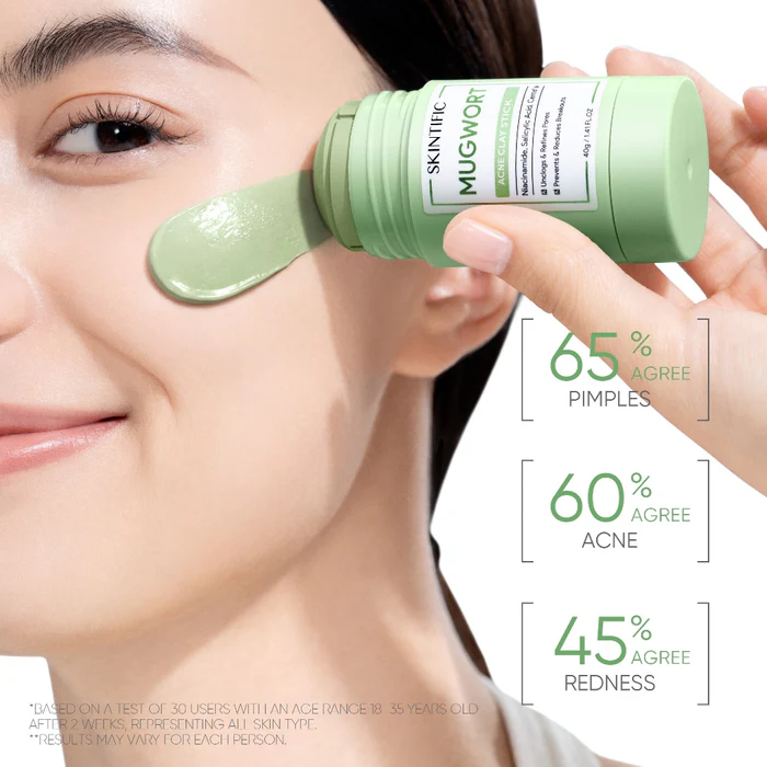 SKINTIFIC Mugwort Acne Clay Mask Stick 40g - Image 3