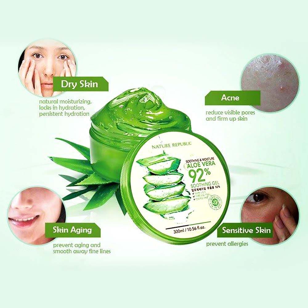NATURE REPUBLIC Aloe Vera Soothing Gel (Jar) 300ml - Image 3