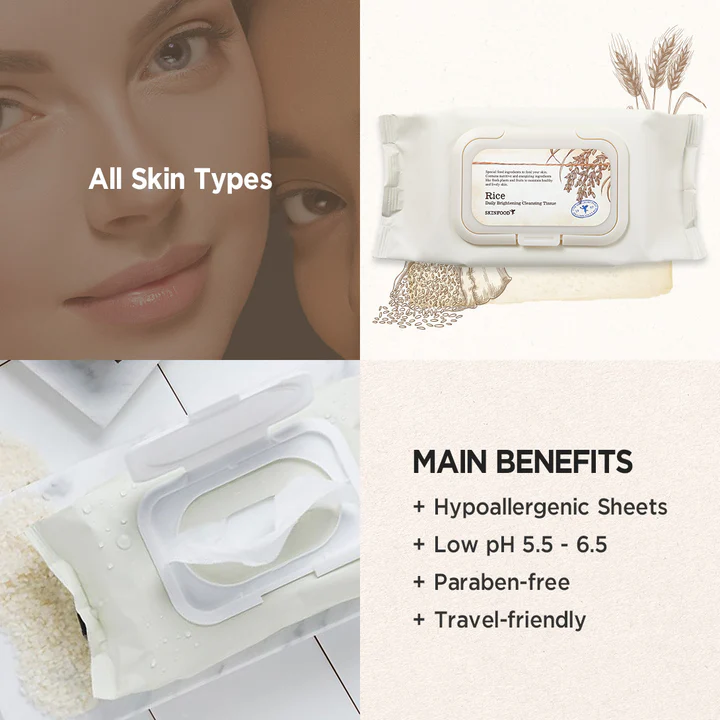 SKINFOOD Rice Daily Brightening Cleansing Tissue - Image 4