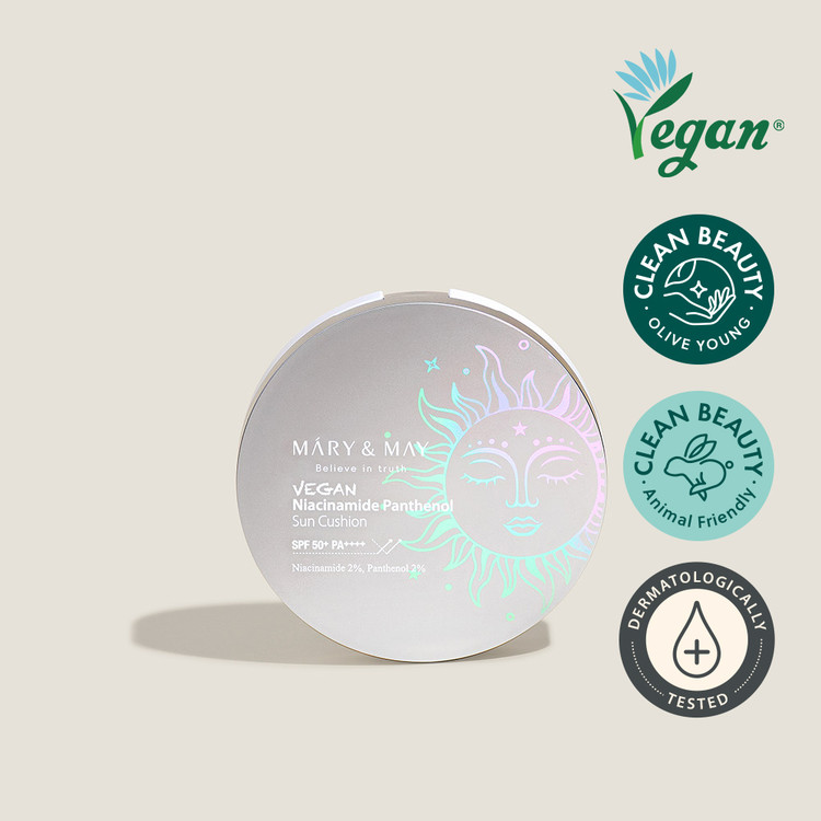 MARY & MAY Vegan Niacinamide Panthenol Sun Cushion Spf50+ Pa++++ 25g - Image 9