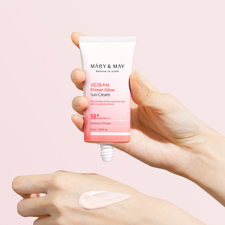 MARY & MAY Vegan Primer Glow Sun Cream Spf50+ Pa++++ 50ml - Image 6
