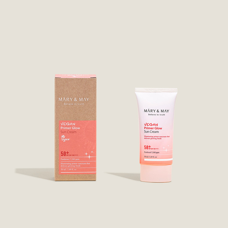 MARY & MAY Vegan Primer Glow Sun Cream Spf50+ Pa++++ 50ml - Image 3