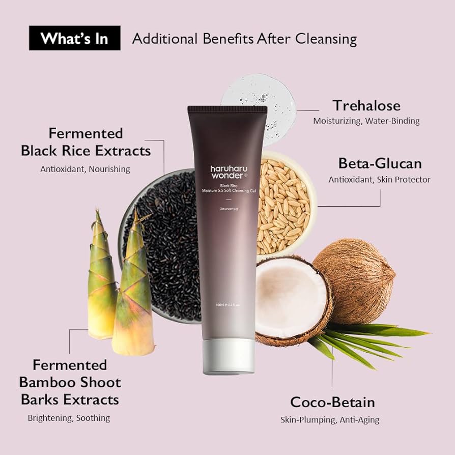 HARUHARU WONDER Black Rice Moisture 5.5 Soft Cleansing Gel (Unscented) 100ml - Image 4