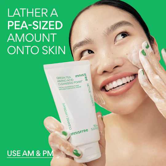 INNISFREE Green Tea Amino Hydrating Cleansing Foam 150ml - Image 2