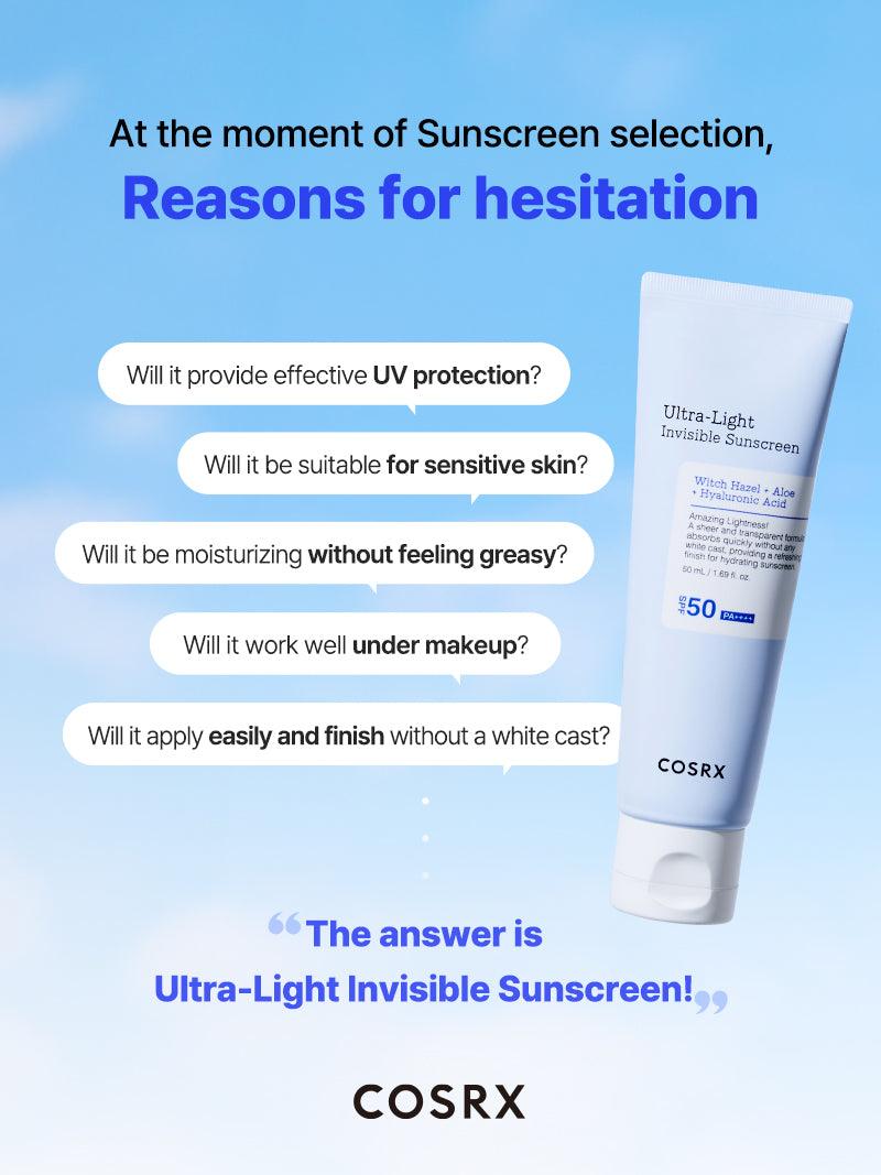 COSRX Ultra-Light Invisible Sunscreen SPF50 PA++++ 50ml - Image 3