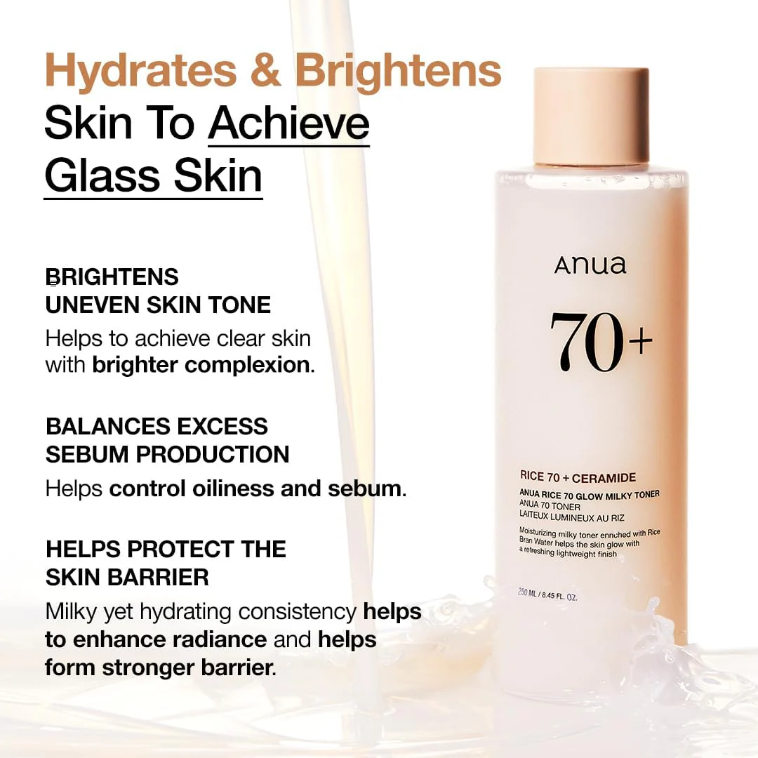 ANUA Rice 70 Glow Milky Toner 250ml - Image 6