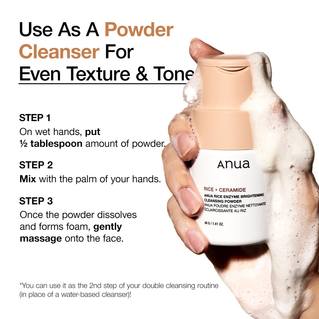 ANUA Rice Enzyme Brightening Cleansing Powder 40g - Image 4