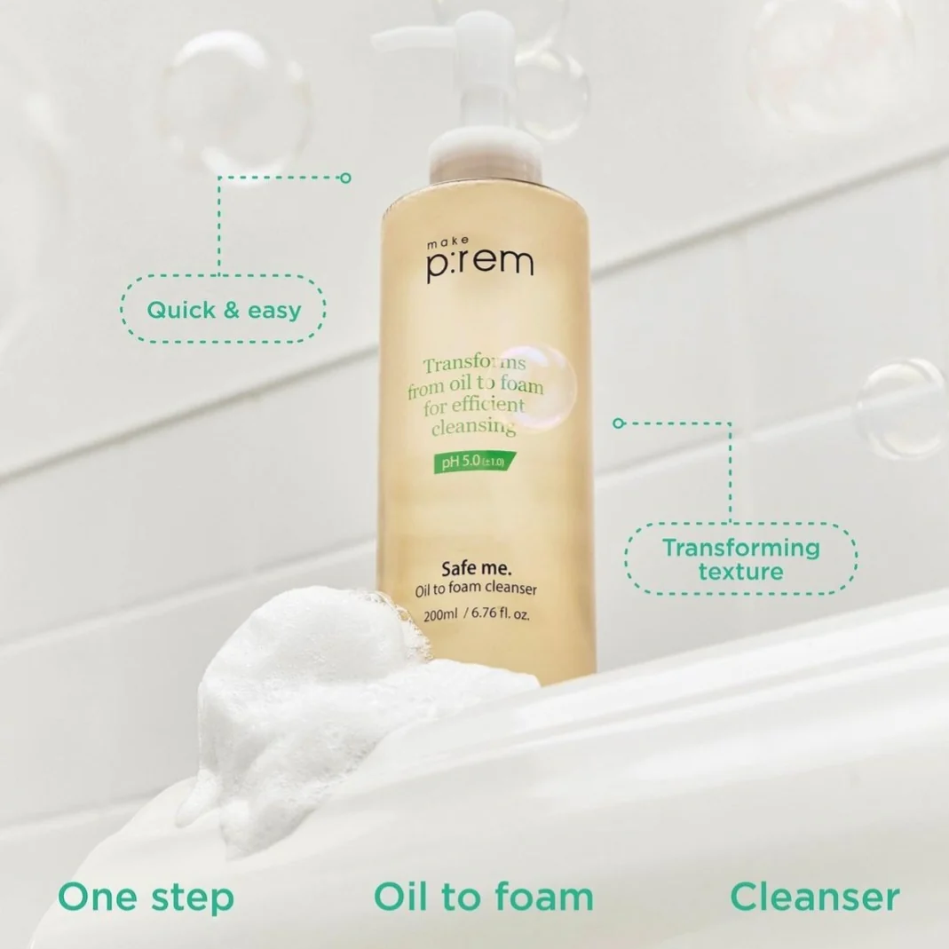 MAKE P:REM Safe Me. Oil to Foam Cleanser 200ml - Image 4