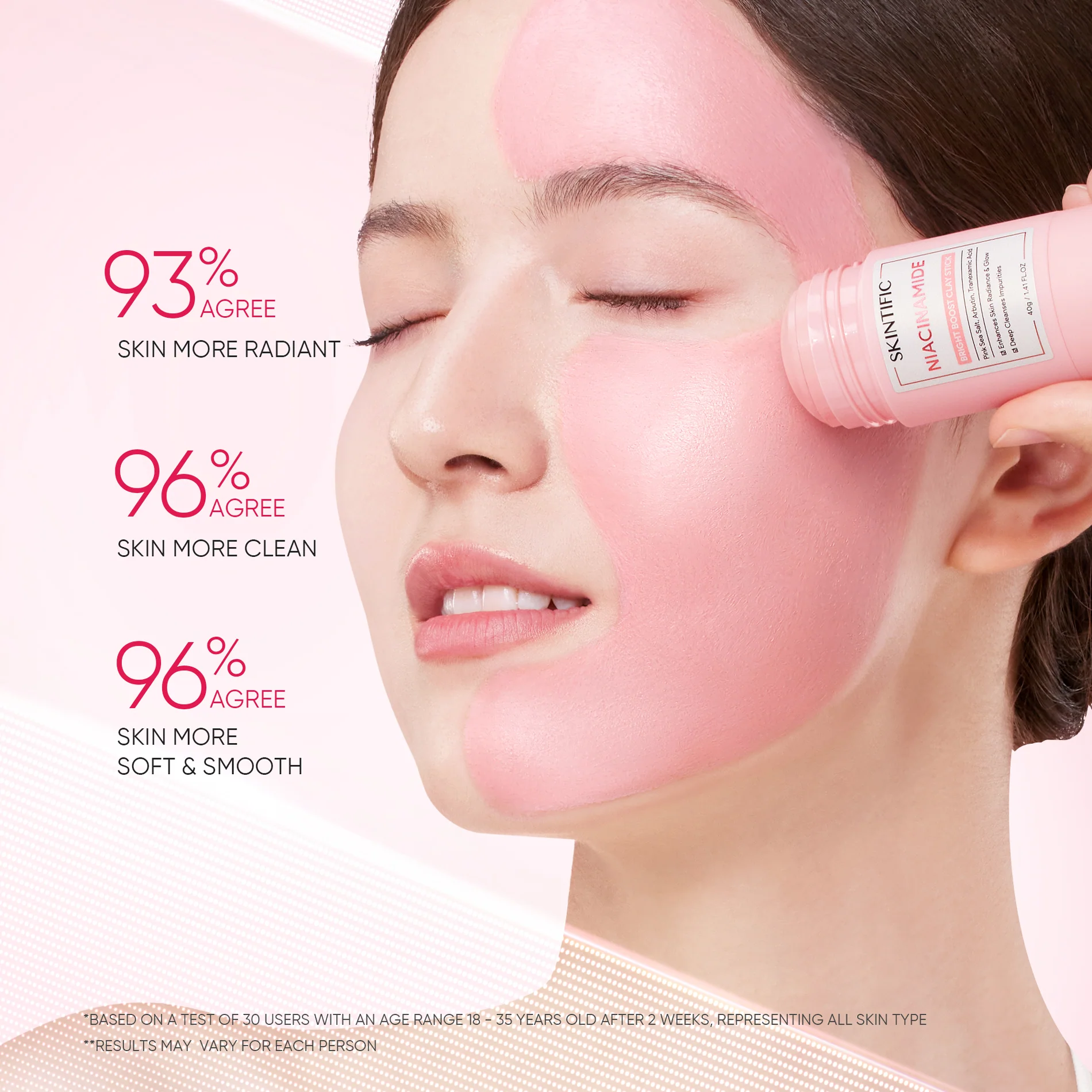SKINTIFIC Niacinamide Bright Boost Clay Mask 40g - Image 5