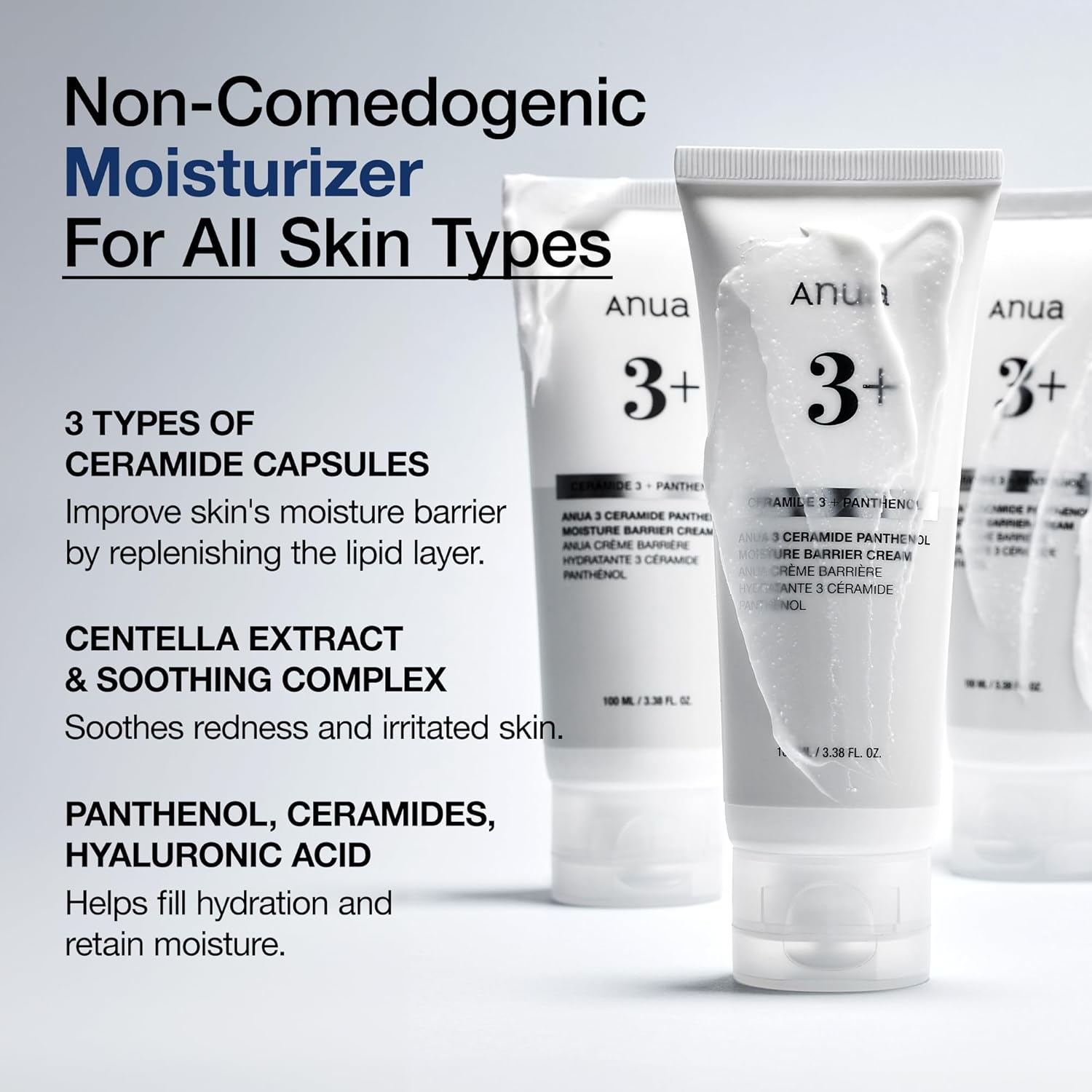 ANUA 3 Ceramide Panthenol Moisture Barrier Cream 100ml - Image 2