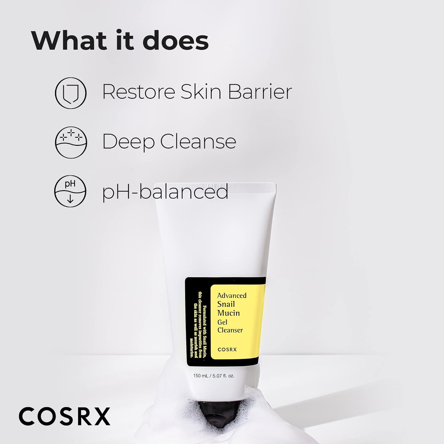 COSRX Advanced Snail Mucin Gel Cleanser 50ml - Image 3