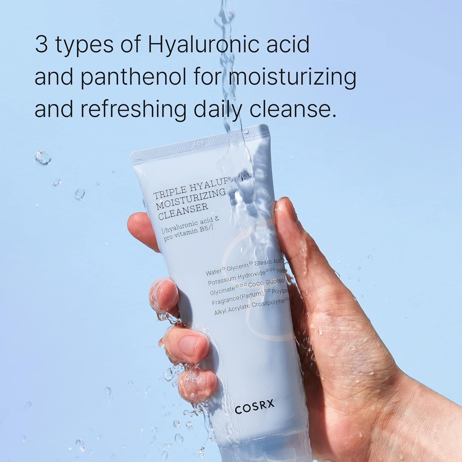 COSRX Hydrium Triple Hyaluronic Moisturizing Cleanser 50ml - Image 3