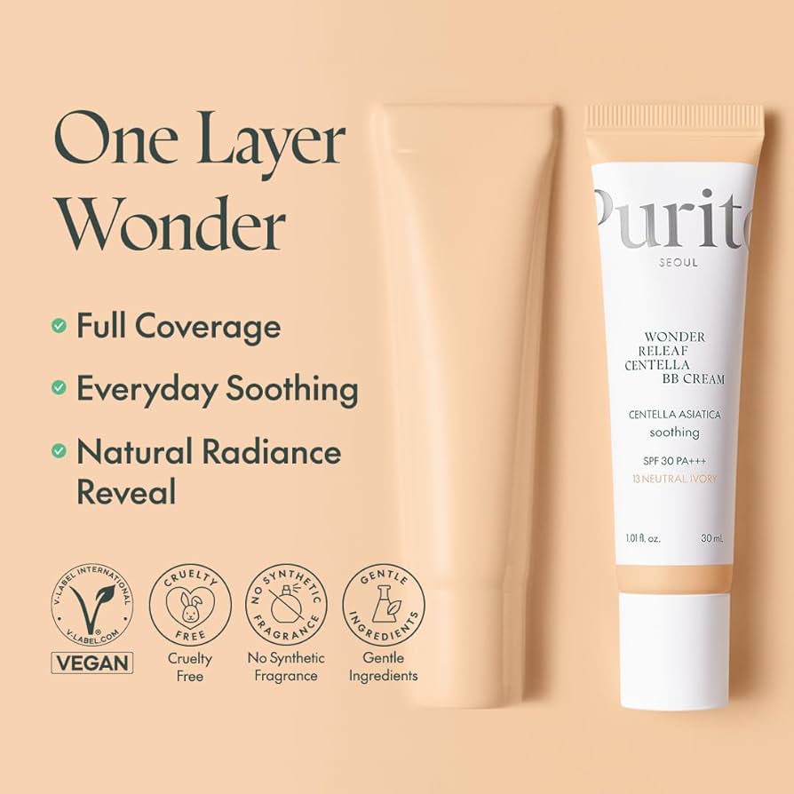 PURITO SEOUL Wonder Releaf Centella BB Cream SPF30 PA+++ #23 Natural Beige 30ml - Image 2