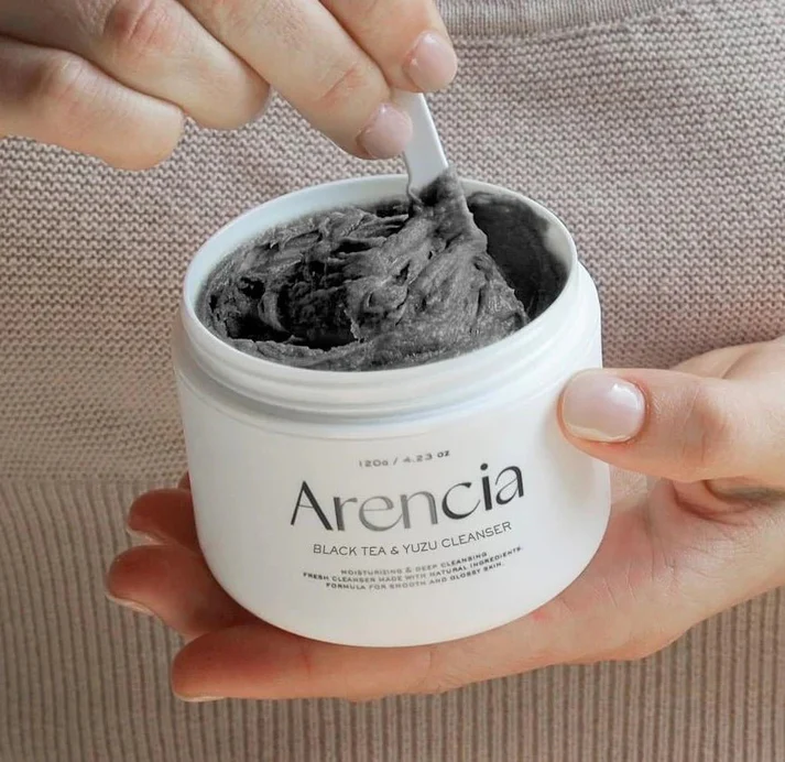 ARENCIA Black Tea & Yuzu Rice Mochi cleanser 120g - Image 3