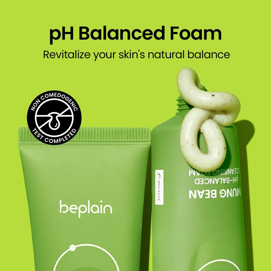 BEPLAIN Mung Bean pH-Balanced Facial Cleansing Foam 80ml - Image 2