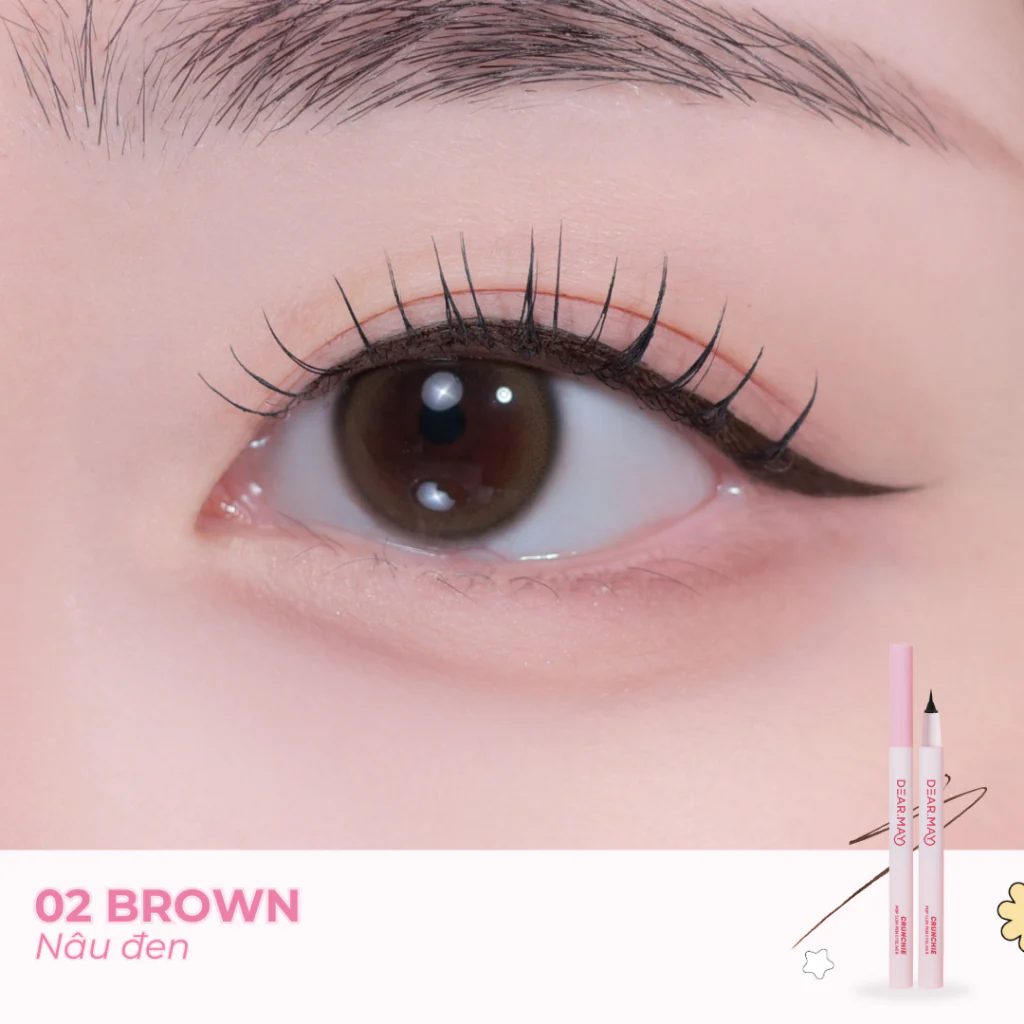 DEAR MAY Crunchie Pop Slim Pen Eyeliner #02 Brown - Image 3