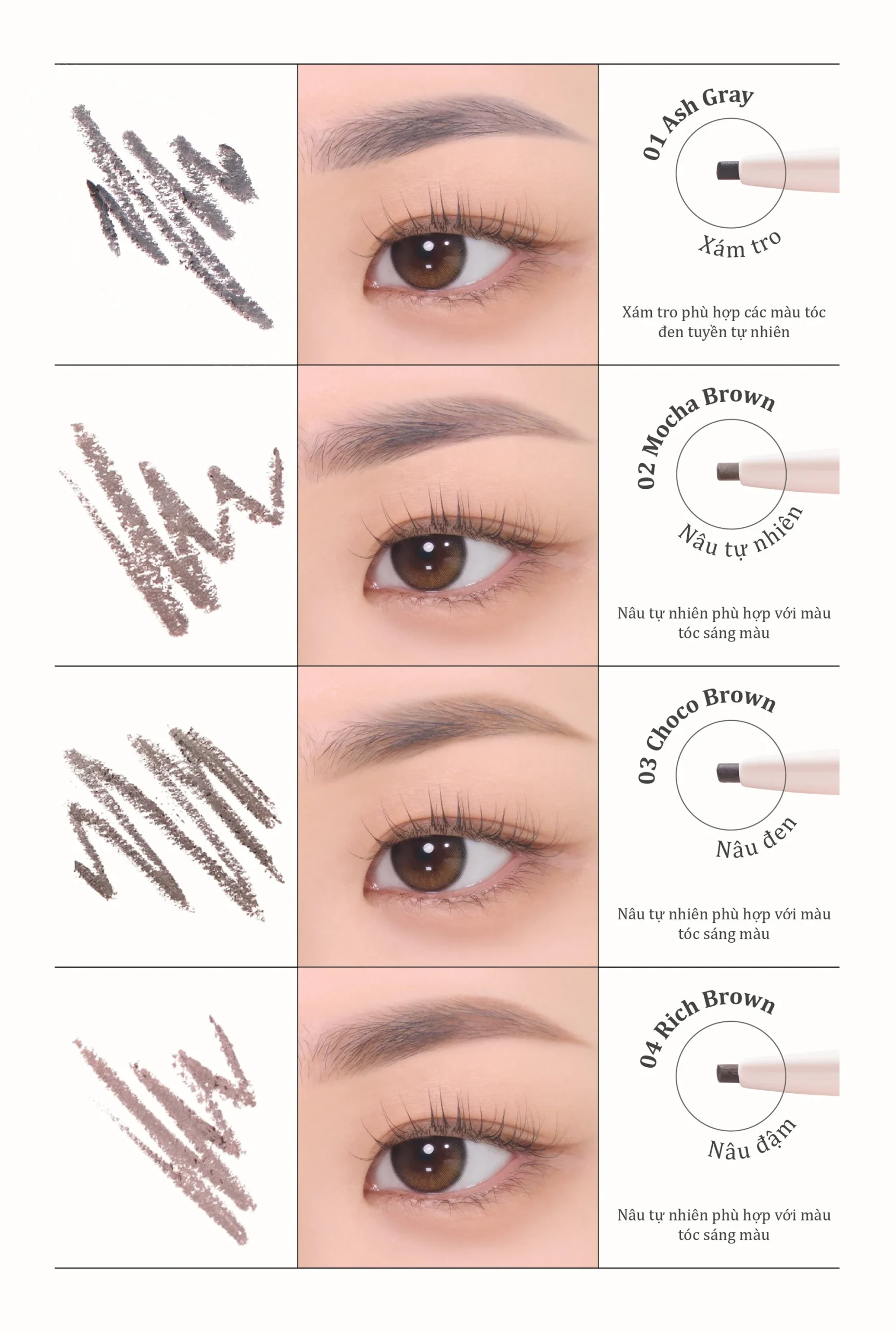 DEAR MAY The Chic Eyebrow Pencil #01 Ash Grey - Image 4