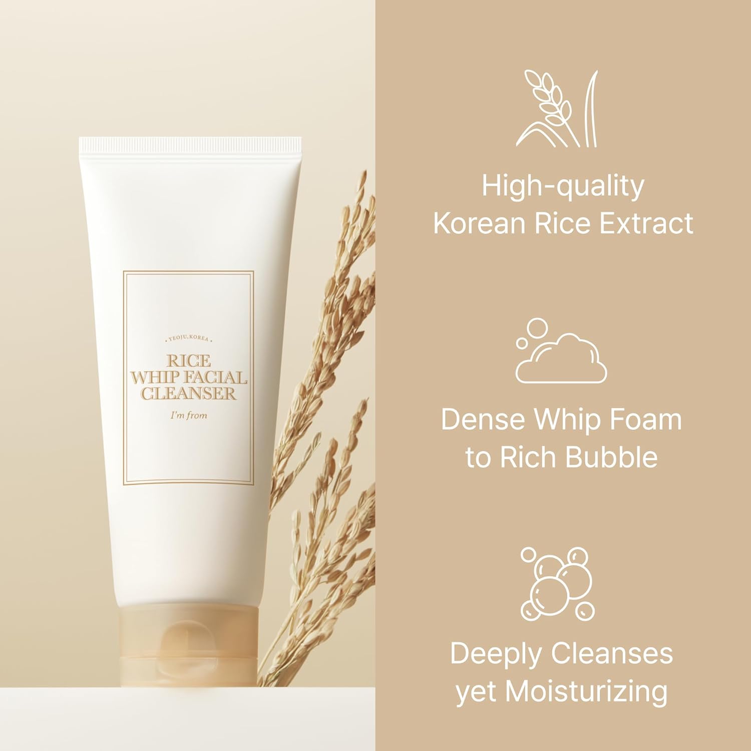 I'M FROM Rice Whip Facial Cleanser 150ml - Image 2