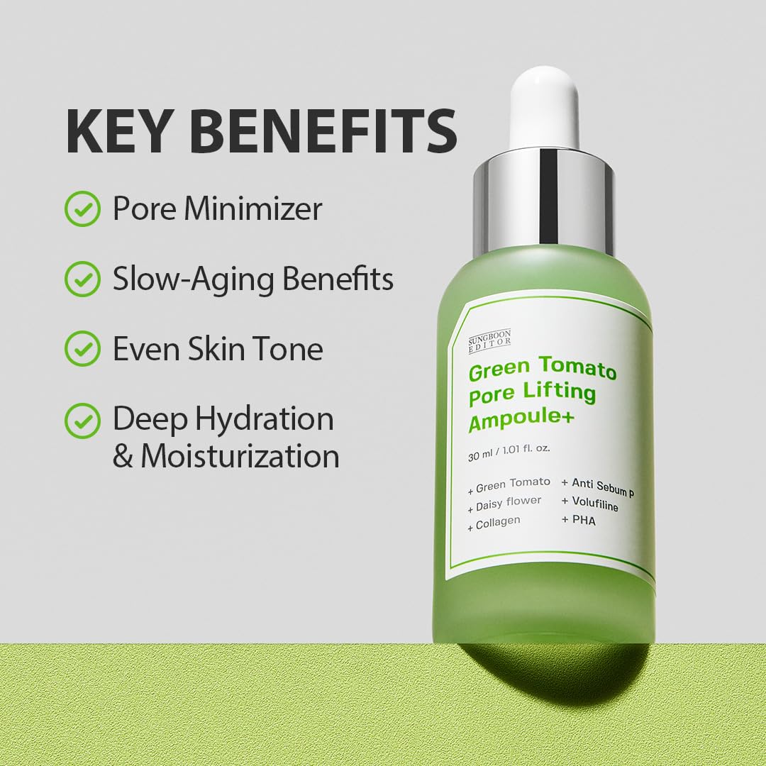 SUNGBOON EDITOR Green Tomato Pore Lifting Ampoule+ 30ml - Image 3