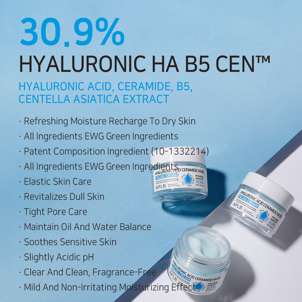 APLB Hyaluronic Acid Ceramide HA B5 Facial Cream 55ml - Image 3