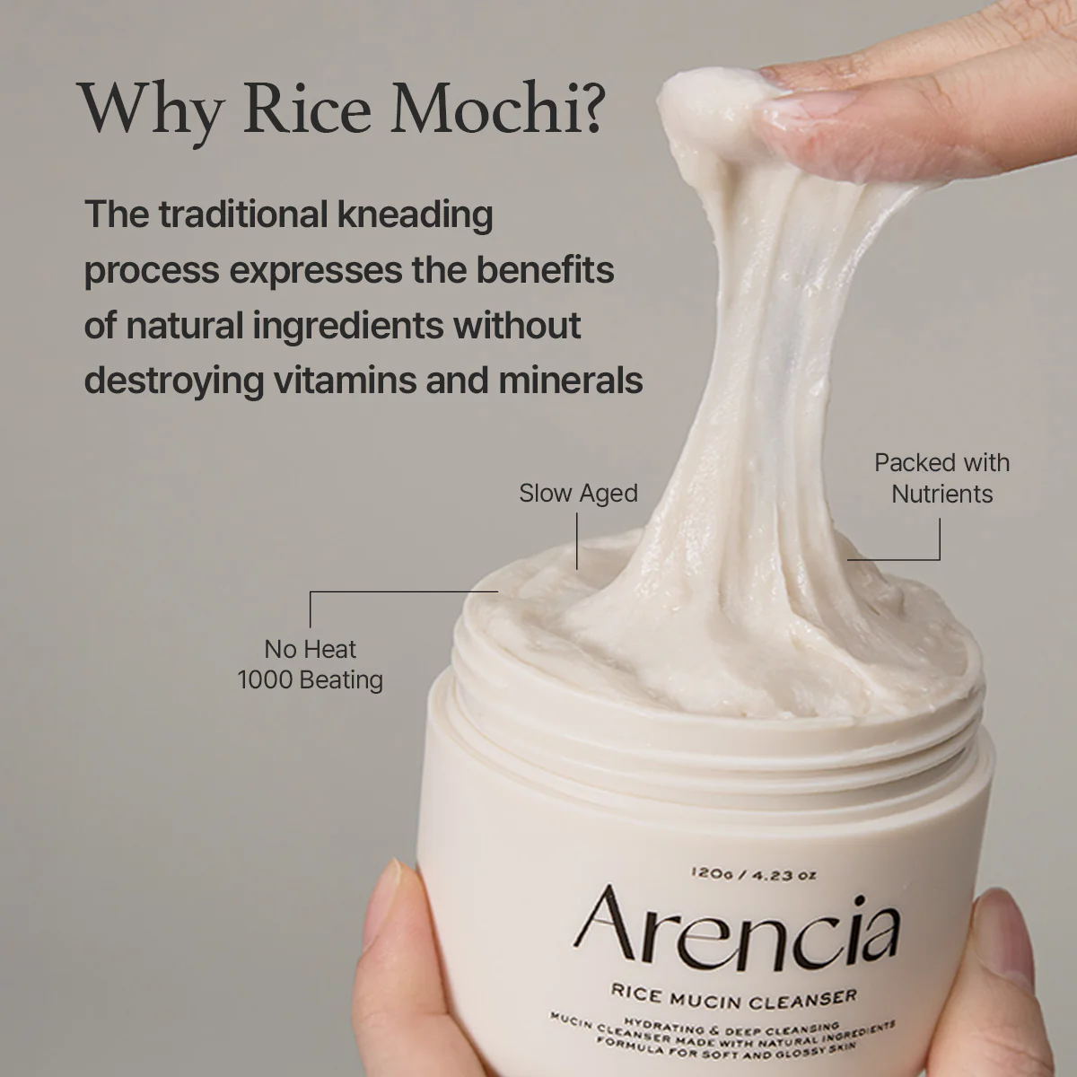 ARENCIA Rice Mucin Cleanser 120g - Image 2