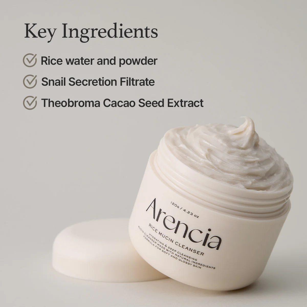 ARENCIA Rice Mucin Cleanser 120g - Image 3
