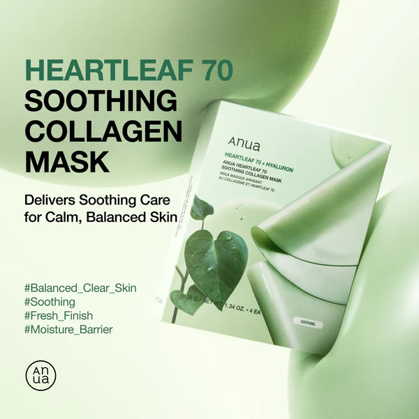 ANUA Heartleaf 70 Soothing Collagen Mask BOX - Image 5
