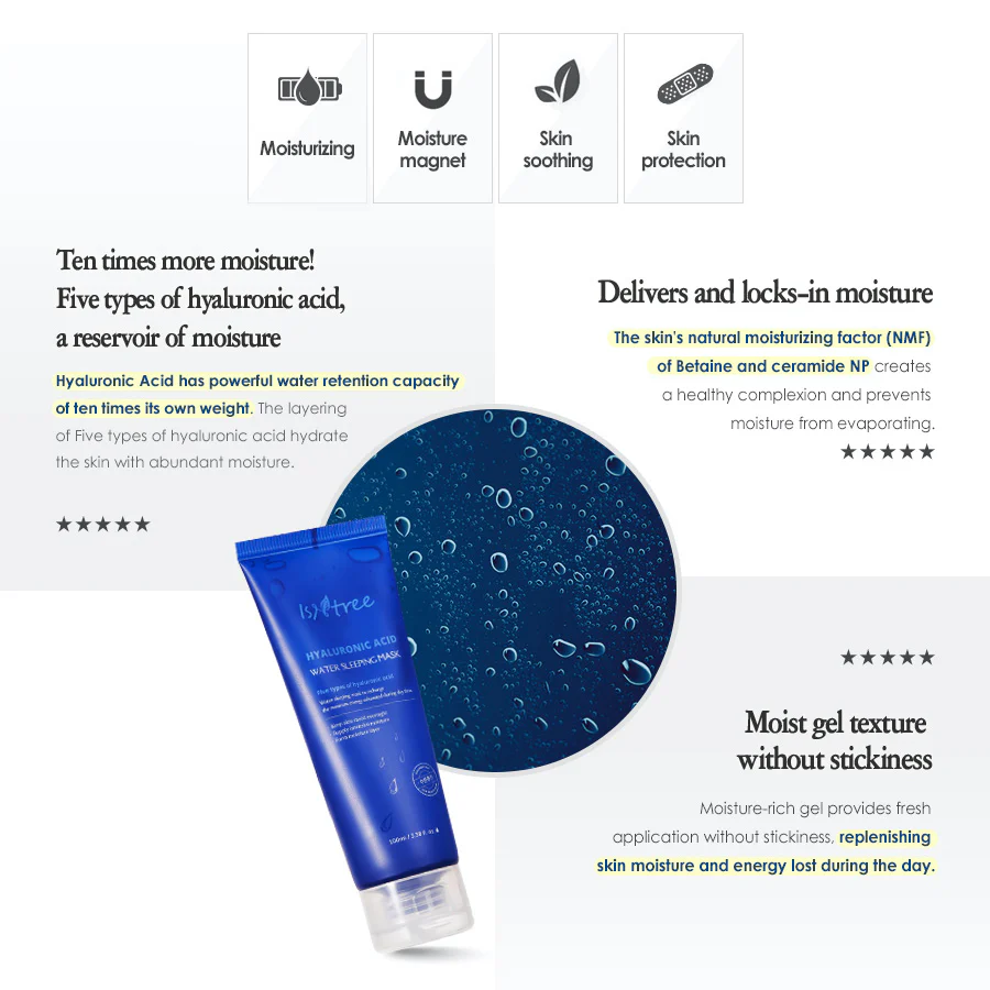 ISNTREE Hyaluronic Acid Water Sleeping Mask 100ml - Image 3