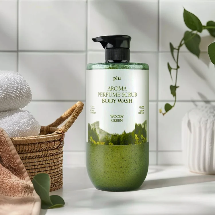 PLU Aroma Perfume Scrub Body Wash #Woody Green 1000ml - Image 3