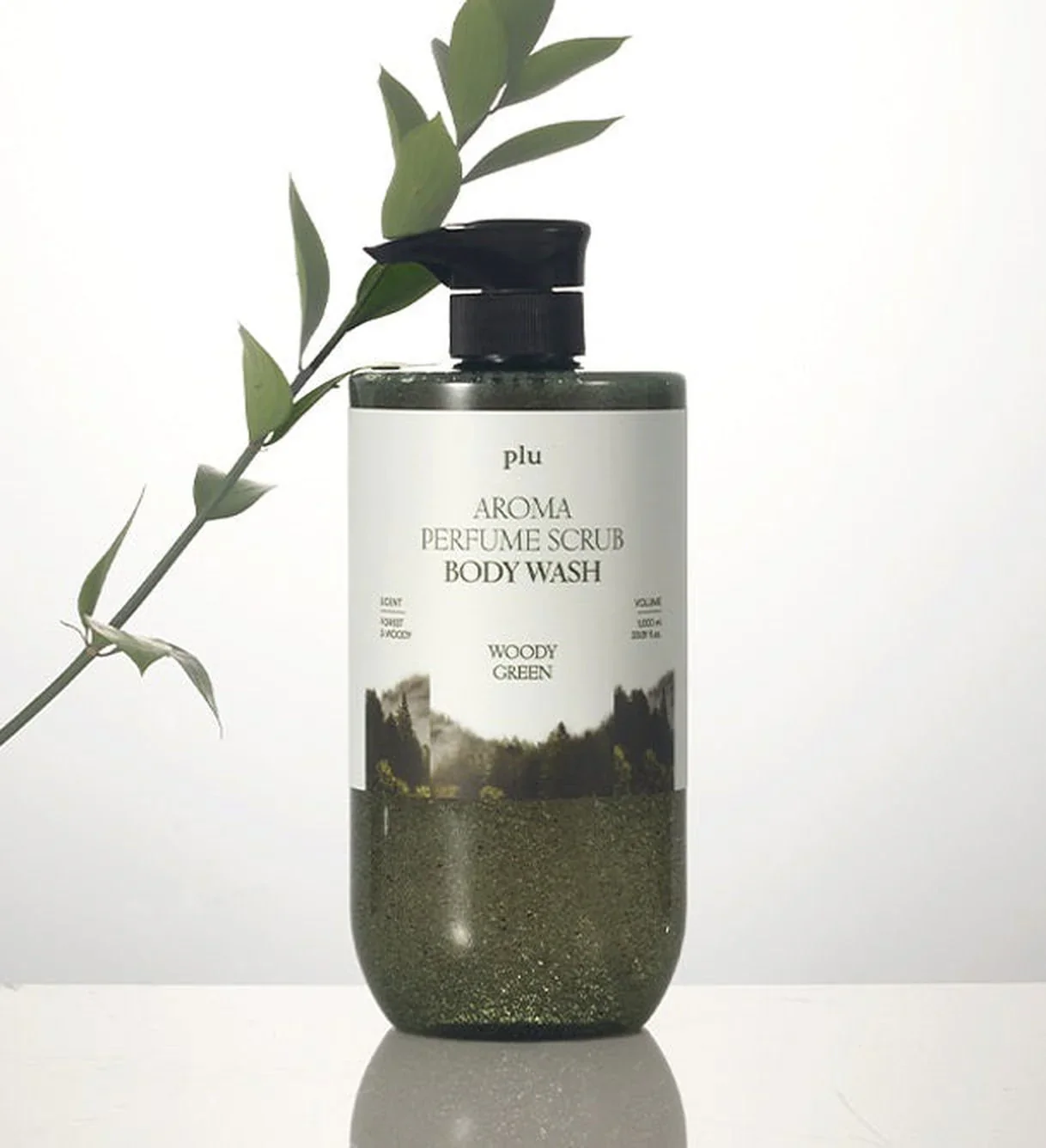 PLU Aroma Perfume Scrub Body Wash #Woody Green 1000ml - Image 2