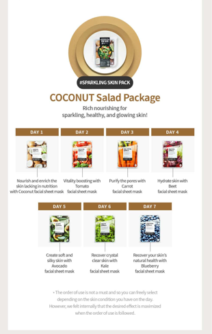 FARMSKIN Superfood Salad For Skin Facial Sheet Mask Coconut Set - Image 2