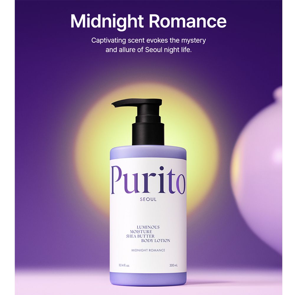 PURITO SEOUL Luminous Moisture Shea Butter Body Lotion #Midnight Romance 300ml - Image 3