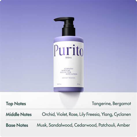 PURITO SEOUL Luminous Moisture Shea Butter Body Lotion #Midnight Romance 300ml - Image 2
