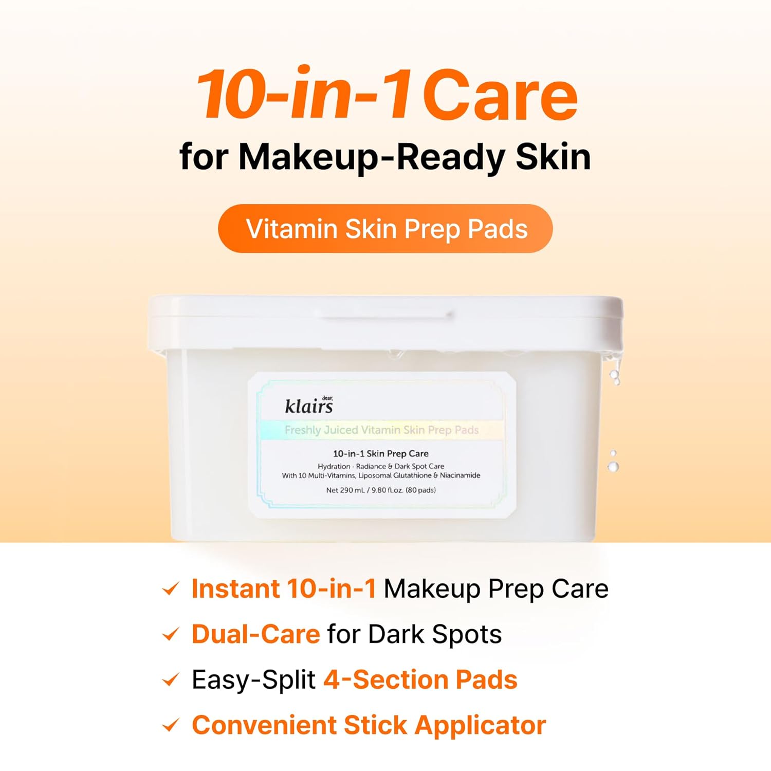 DEAR KLAIRS Freshly Juiced Vitamin Skin Prep Pads (80 Pads) - Image 2