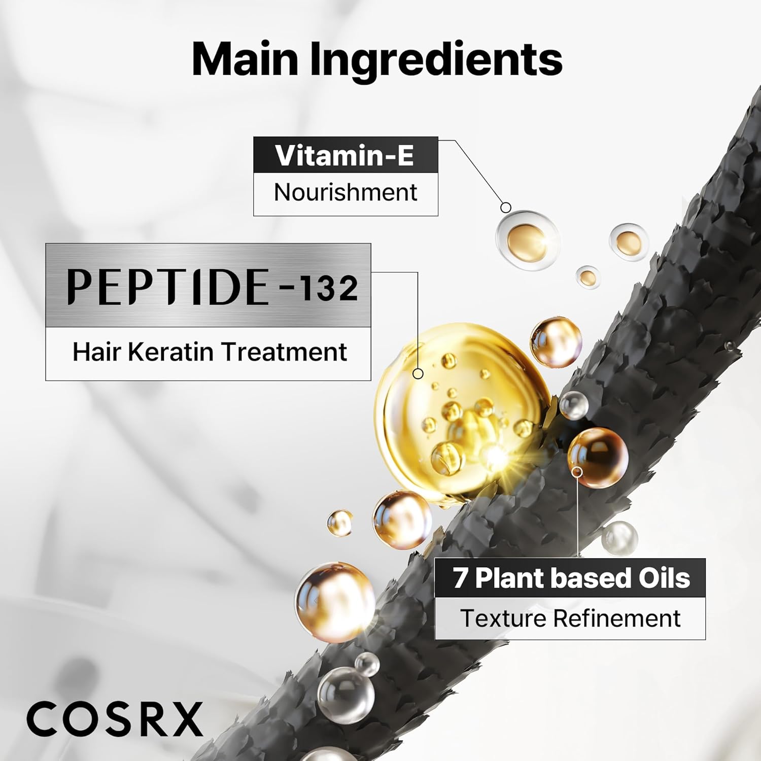 COSRX Peptide-132 Ultra Perfect Hair Bonding Hair Oil Serum 28ml - Image 7
