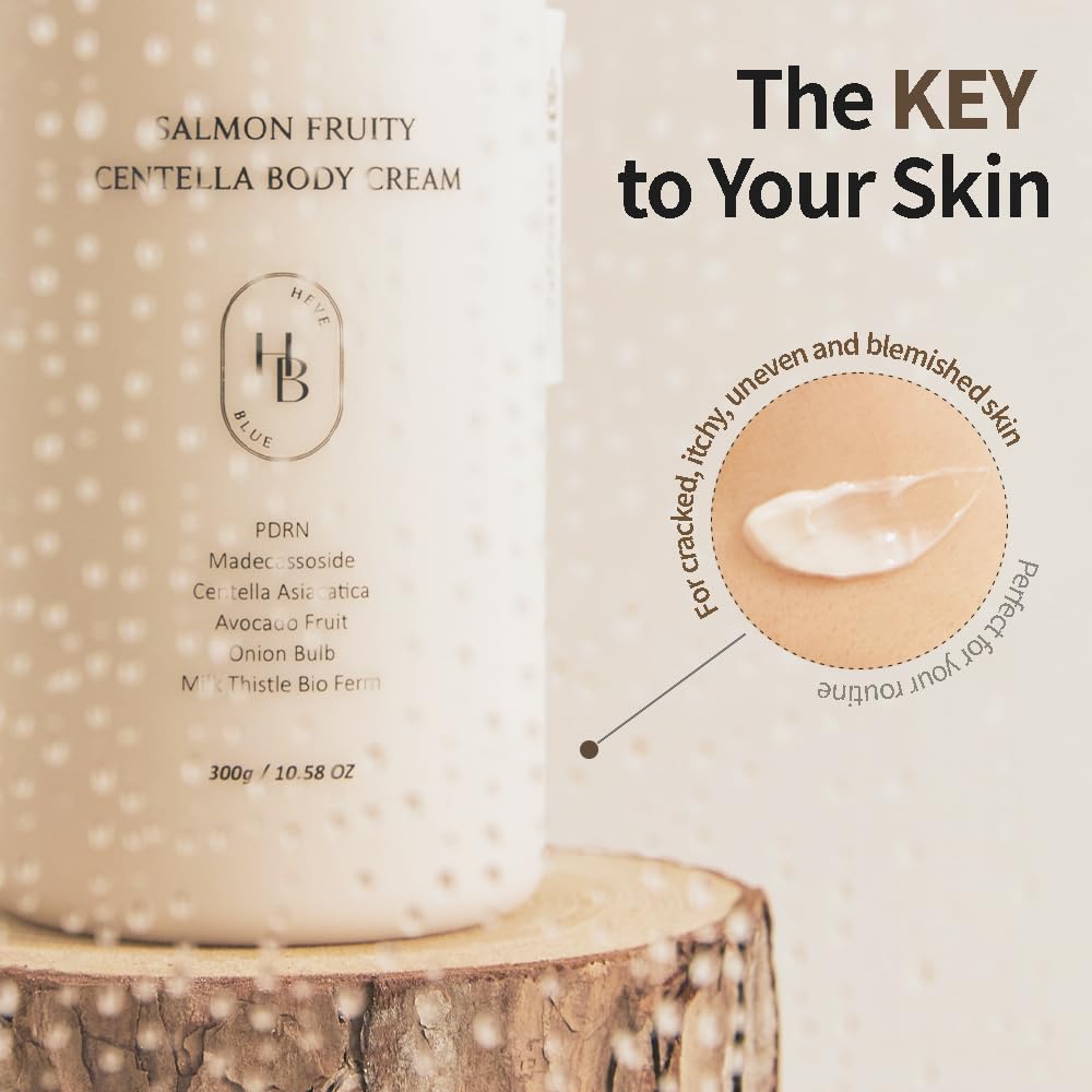 HEVEBLUE Salmon Fruity Centella Body Cream 300ml - Image 4