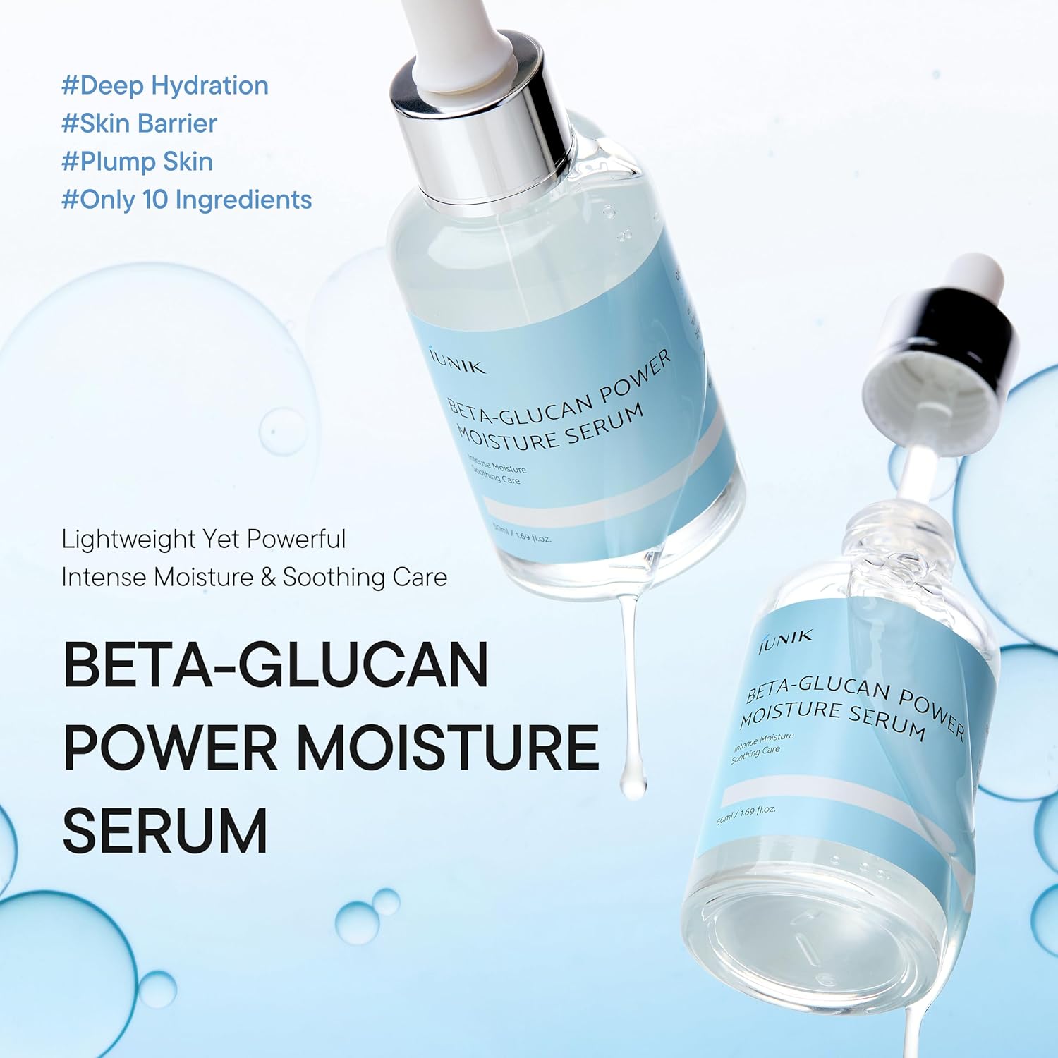 IUNIK Beta Glucan Power Moisture Serum 50ml - Image 3