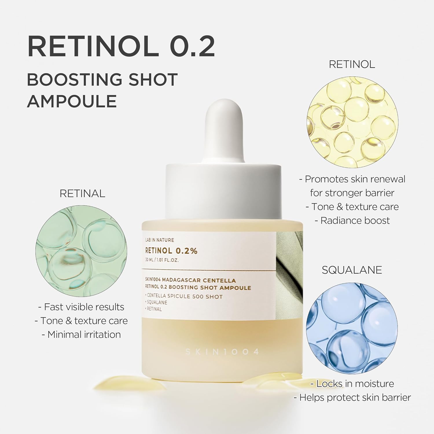 SKIN1004 Madagascar Centella Retinol 0.2 Boosting Shot Ampoule 30ml - Image 2