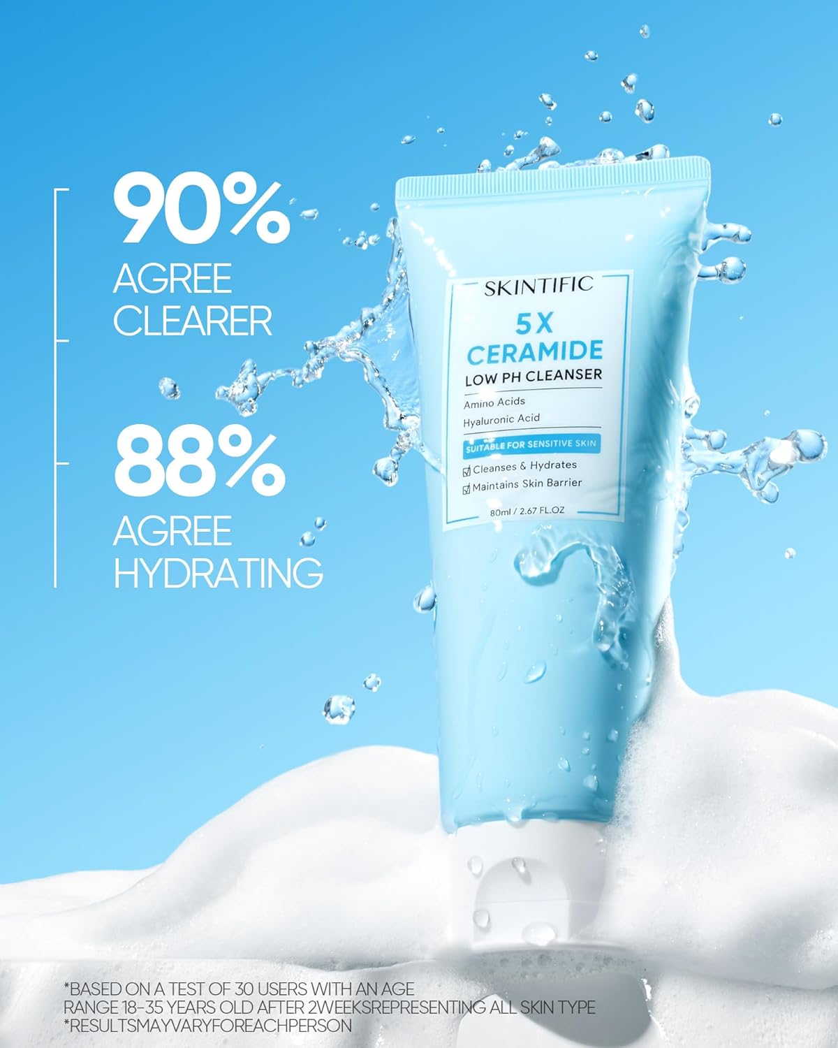 SKINTIFIC 5x Ceramide Low pH Cleanser 120ml - Image 5
