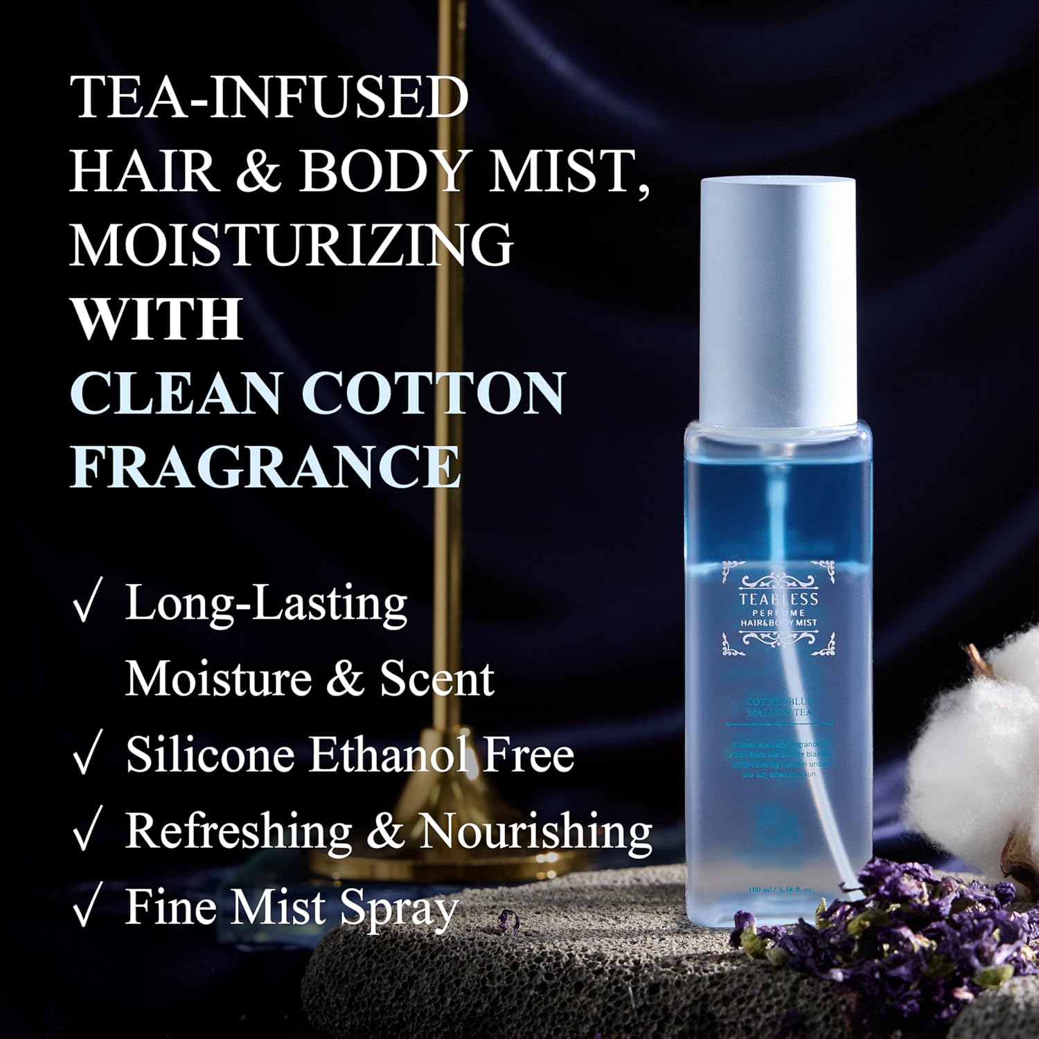 TEABLESS Perfume Hair & Body Mist #Cotton Blue Mallow Tea 100ml - Image 2